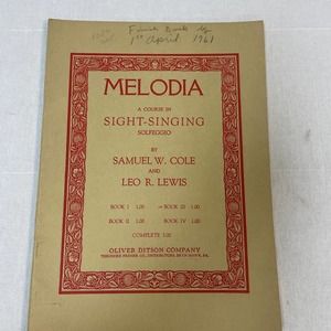 1909 Melodia A Course in Sight-Singing Solfeggio Book III Sheet Music Book